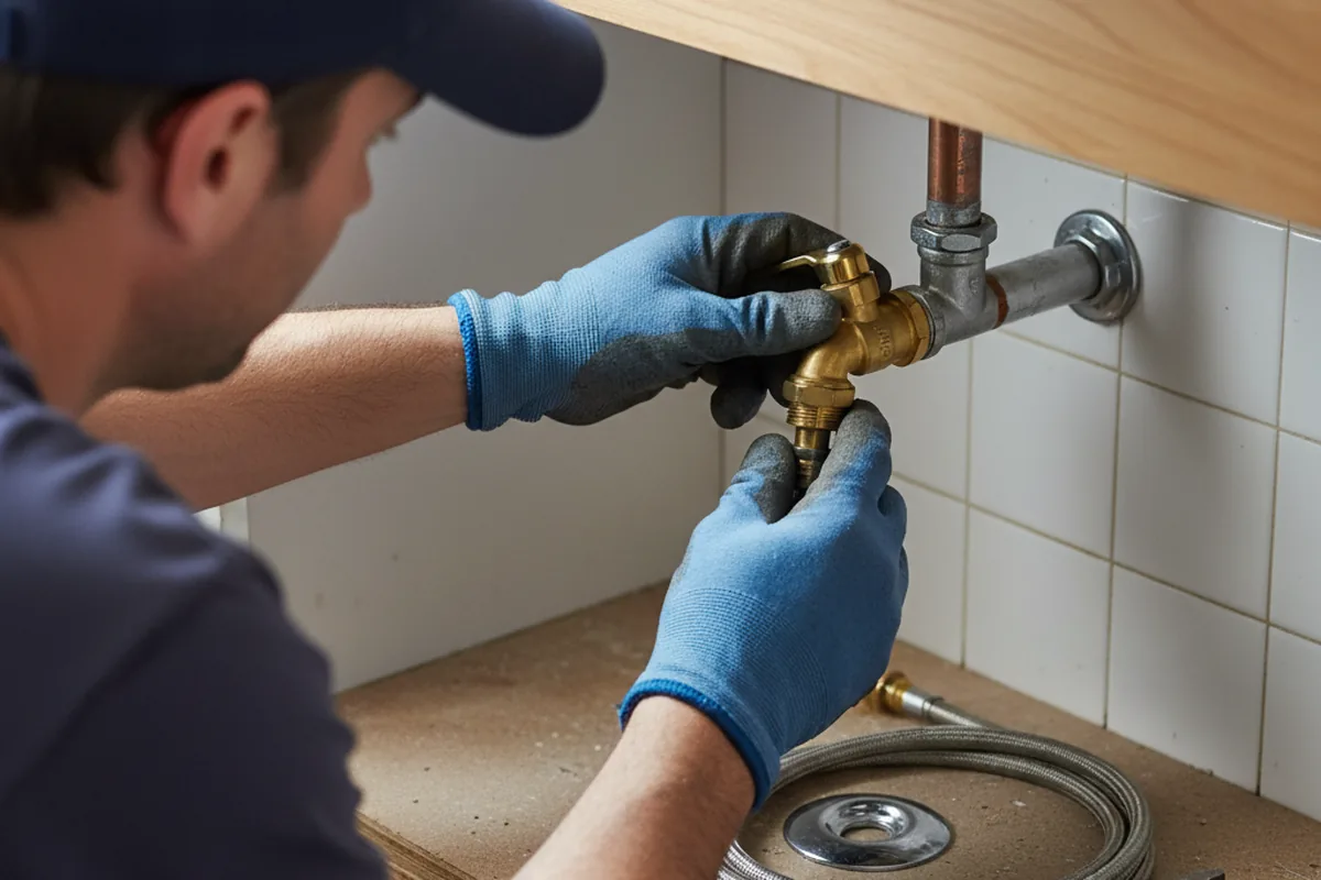Shutoff valve and fitting work during Faucet and Fixture Repair in Philo